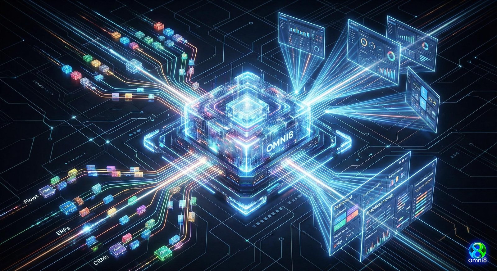 Diagrama 1 - Nexus como hub central entre ferramentas, dashboards e dados externos